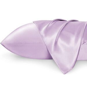 Bedsure King Size Satin Pillowcase Set of 2 - Lavender Silk Pillow Cases for